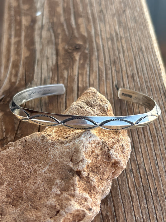 Ben Tahe Triangle Stamped SS Cuff 600T