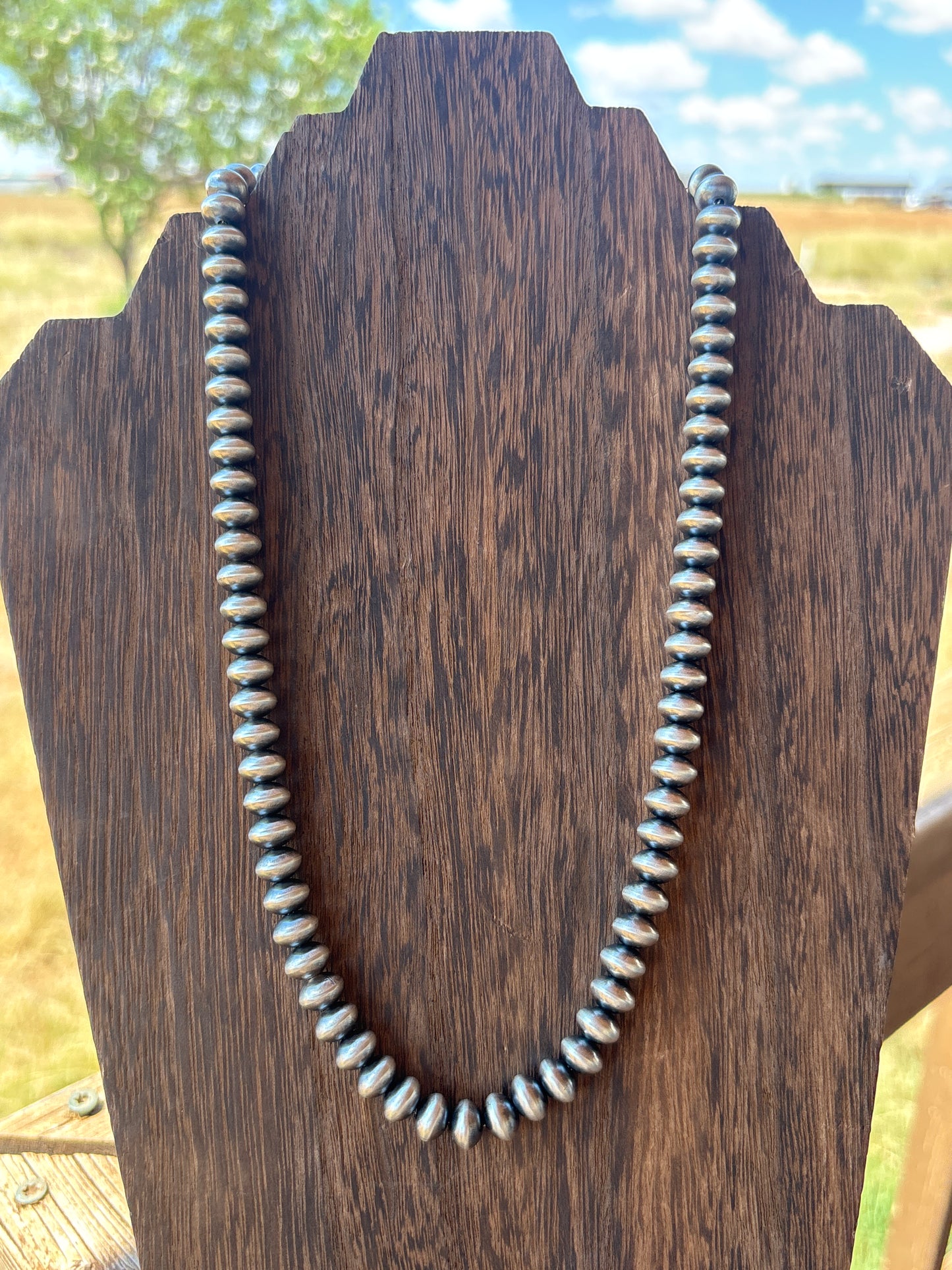 20” 8mm semi round Dorinda Mariano SS Navajo Pearl Necklace 8S20NP
