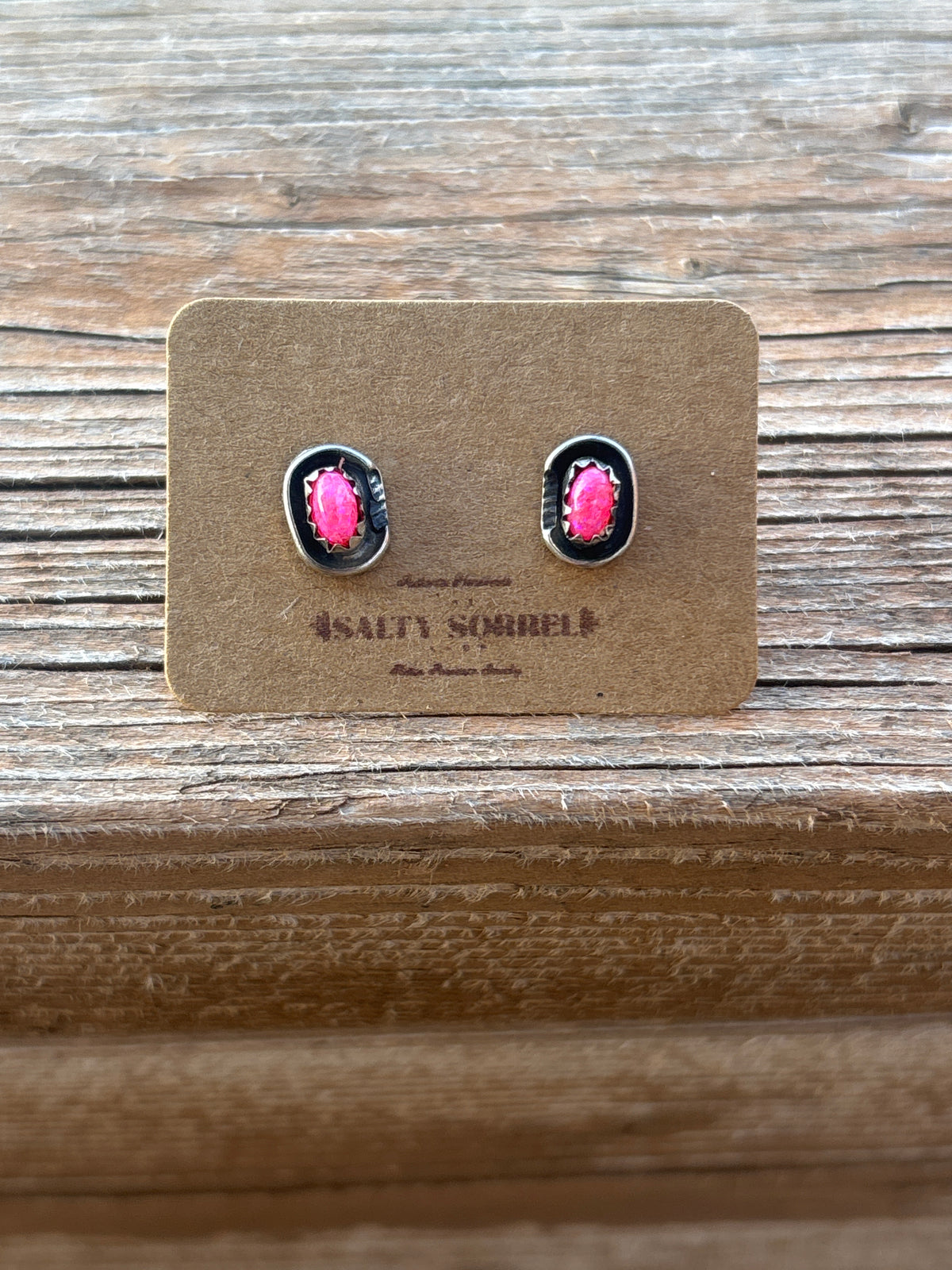 Roselene Joe Pink Opalite Sterling Silver Shadow Stud Earrings 493PRB