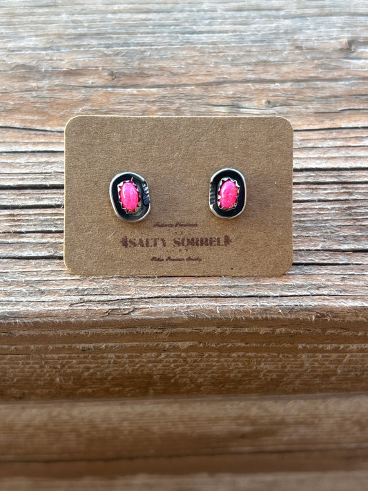 Roselene Joe Pink Opalite Sterling Silver Shadow Stud Earrings 493PRB