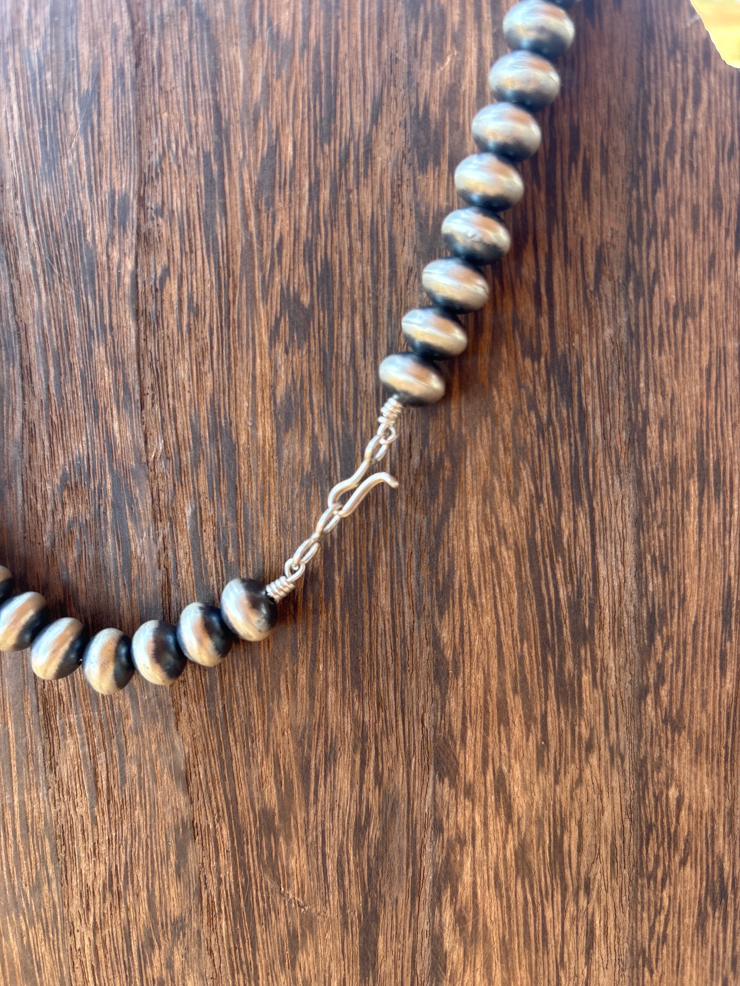 20” 12mm Semi Round Bryannen Halwood Stamped Navajo Pearls 12S20RB