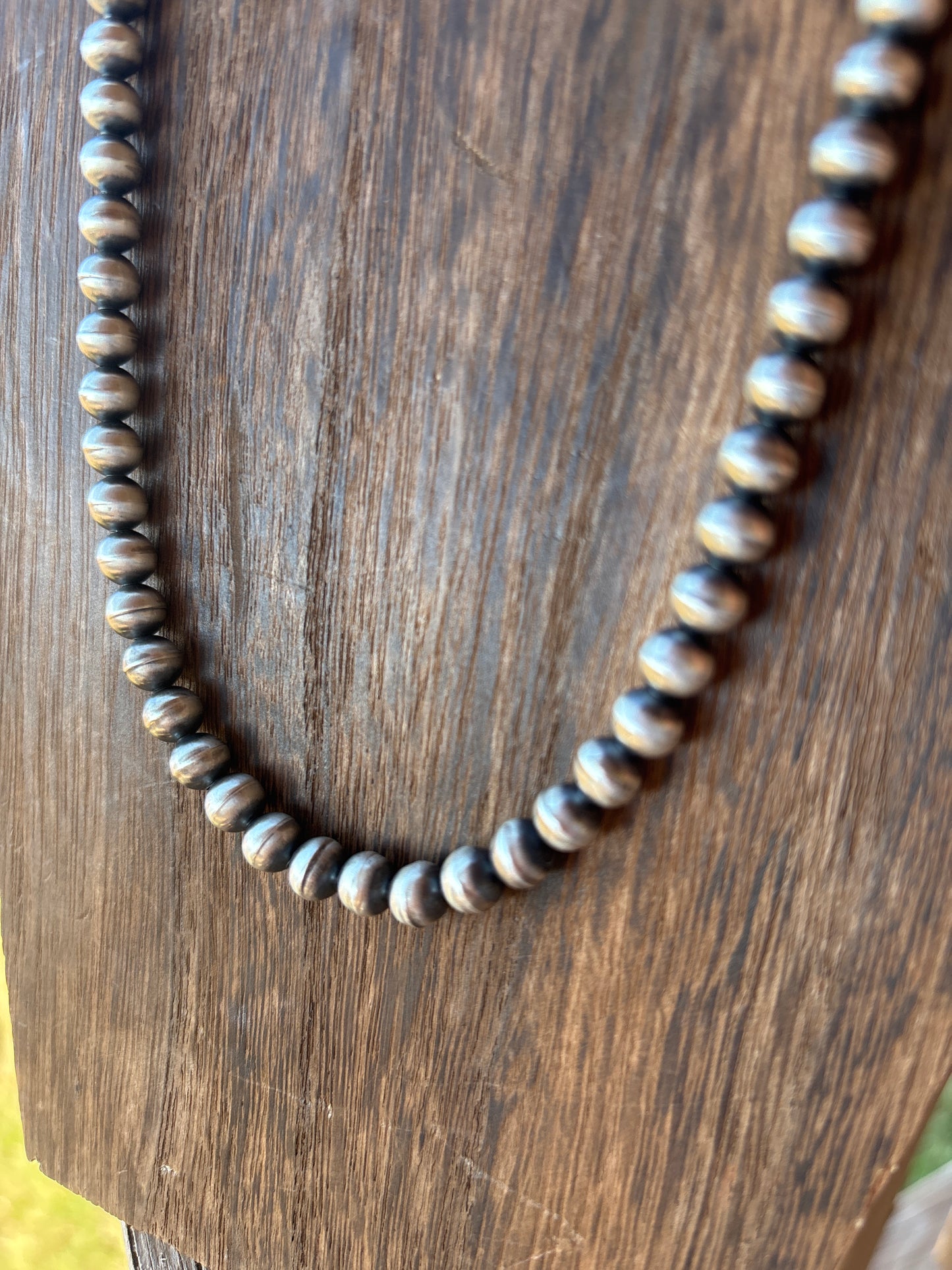 24” 7mm Round SS Navajo Pearl Necklace by Dorinda Mariano  7R24NP
