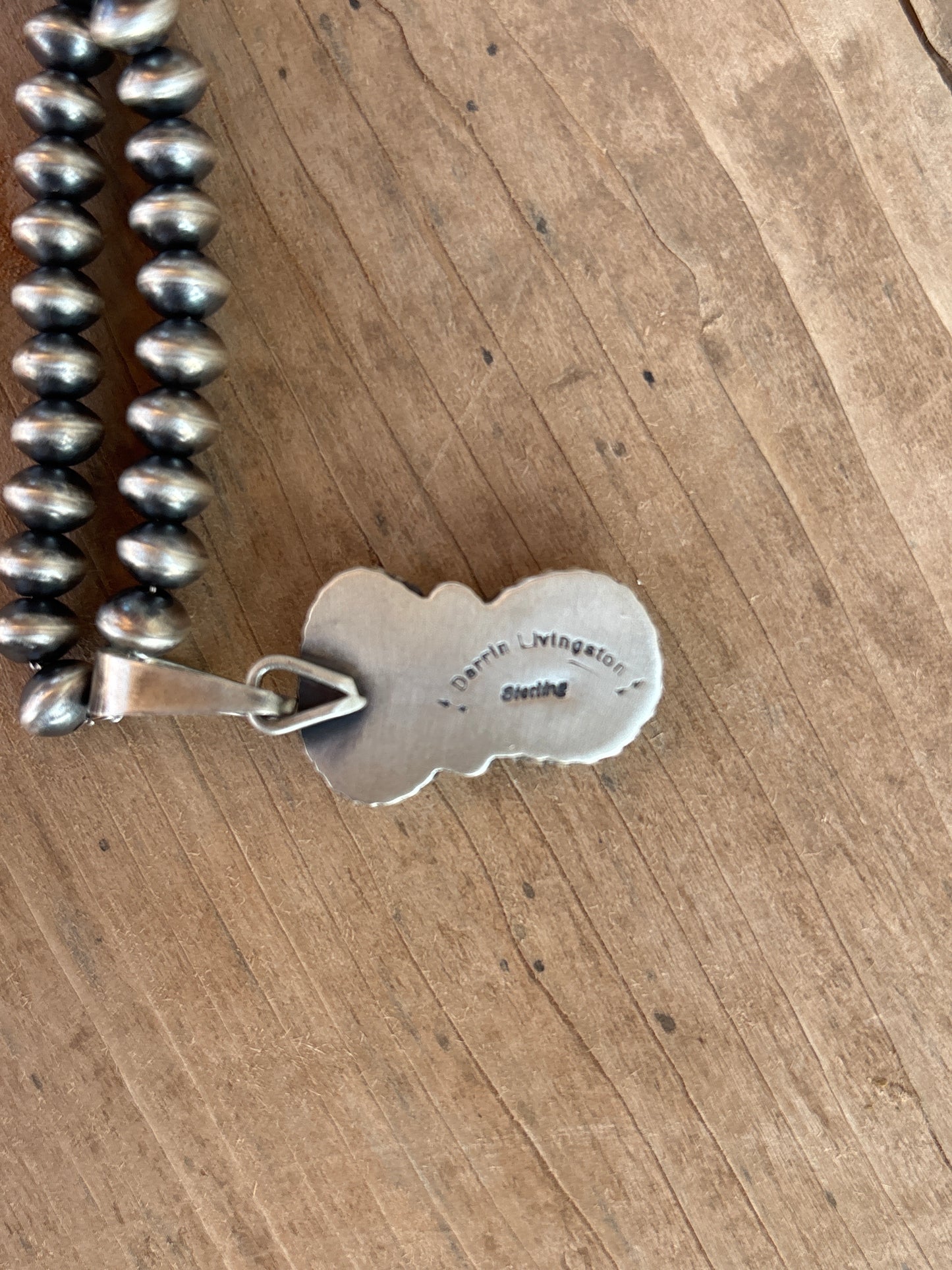 Darrin Livingston Turquoise & SS Pendant 11995