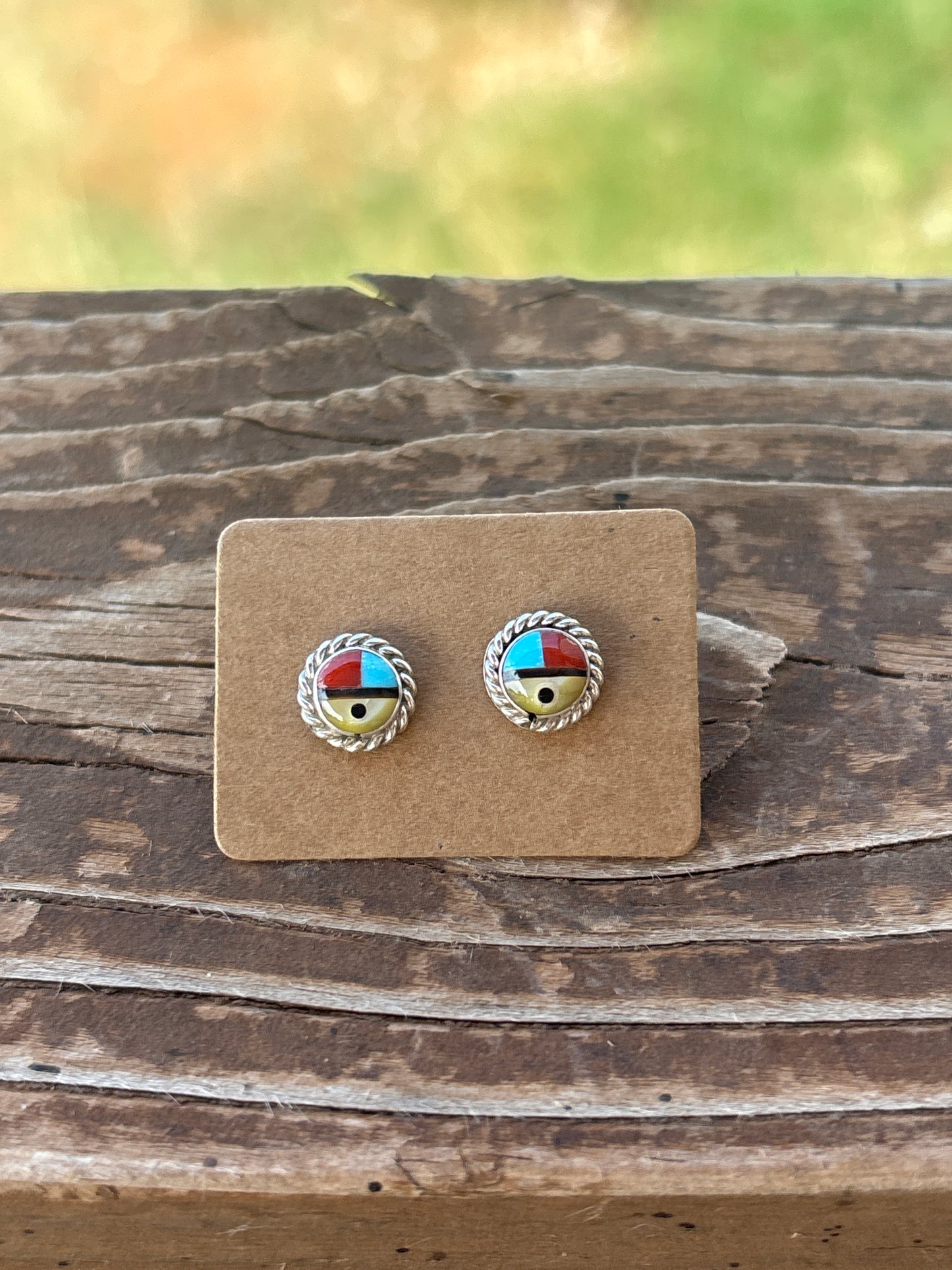 Terrance Niiha Multi Stone Sun Face Post Earrings 243008RB