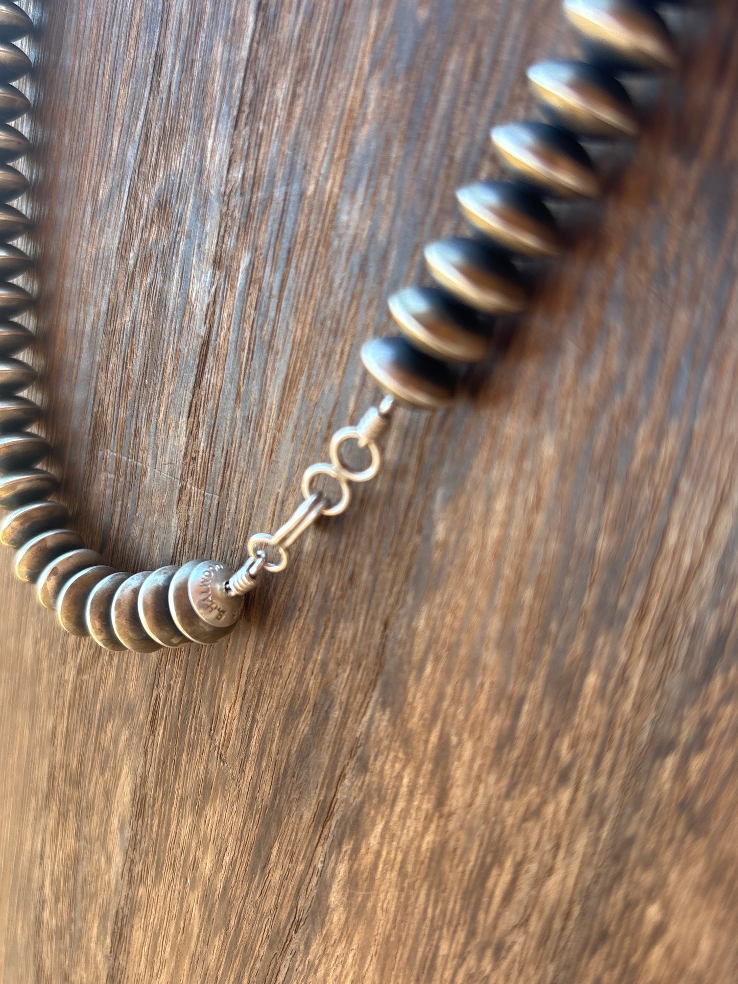 24” 12mm Saucer/Rondelle Bryannen Halwood SS Navajo Pearl Necklace 12D24NP