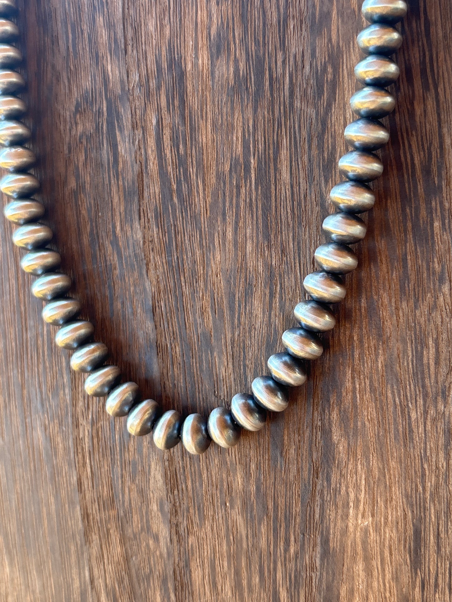 18” 8mm Semi Round Sterling Silver Navajo Pearl Necklace by Bryannen Halwood 8S18NP