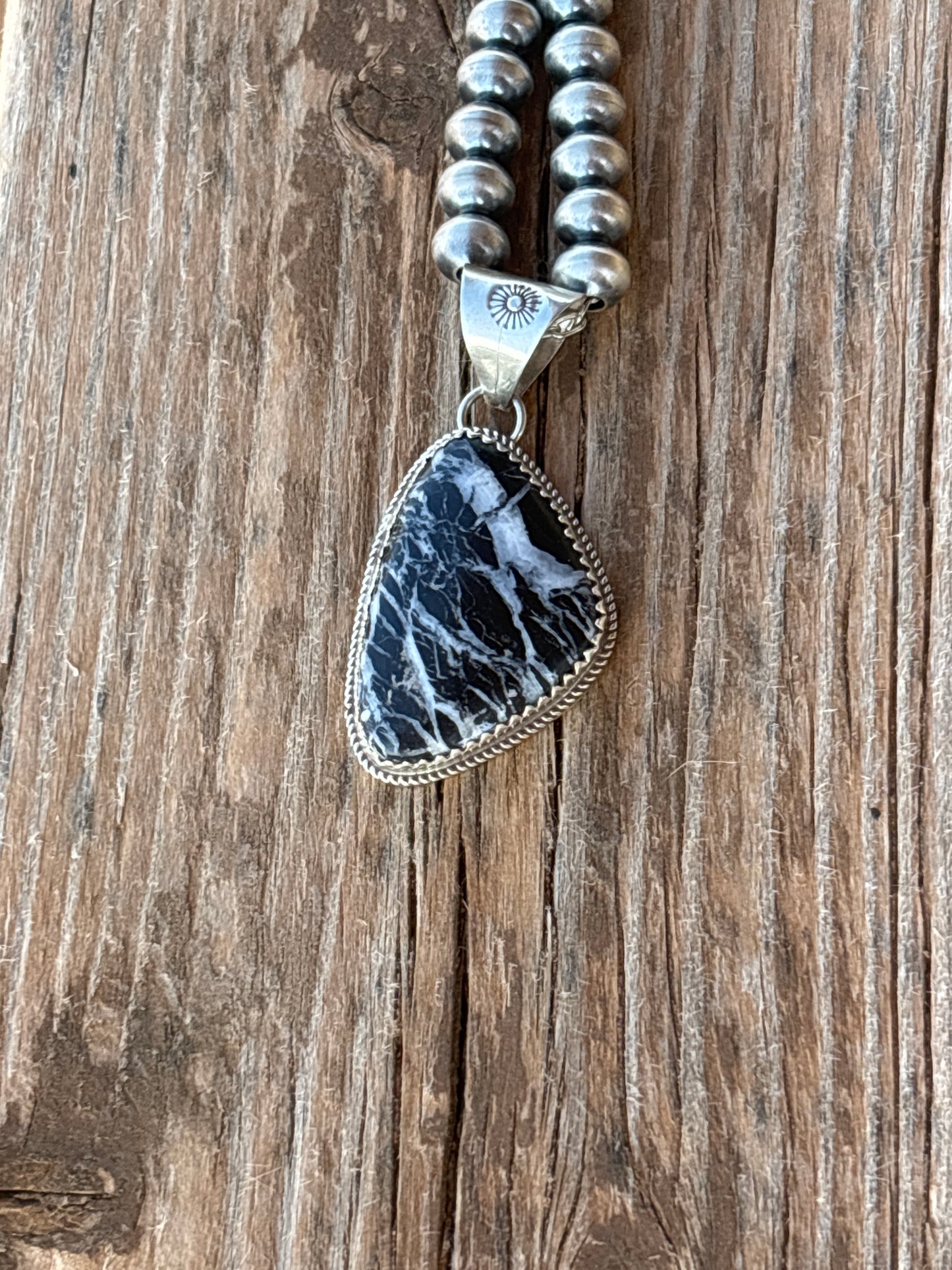 Ernest Hawthorne White Buffalo & SS Pendant 14984