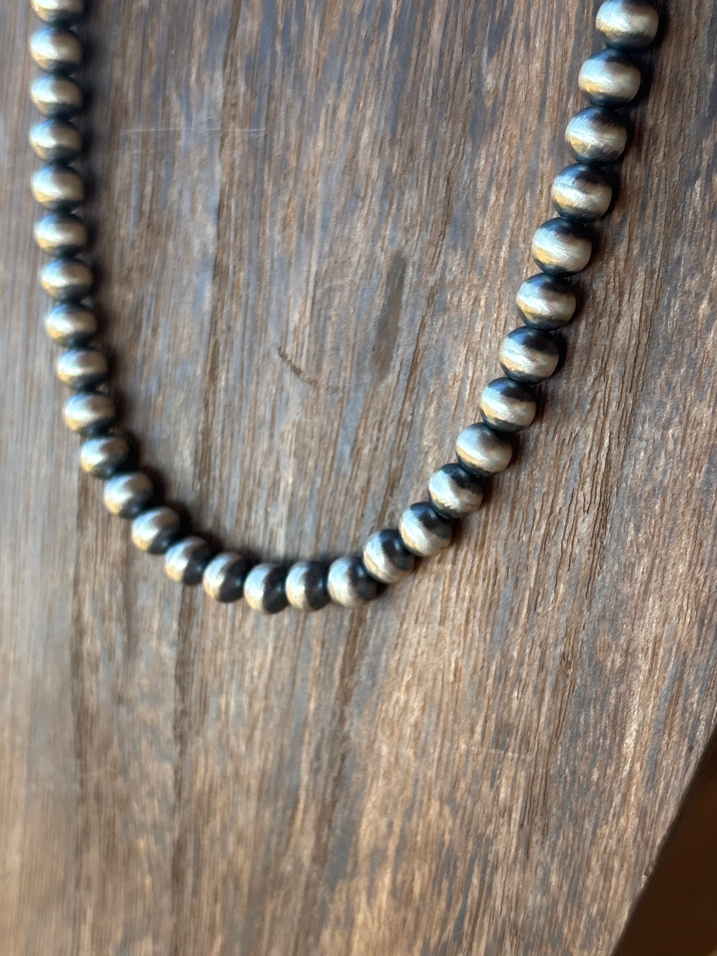 20” 8mm Round Bryannen Halwood SS Navajo Pearl Necklace 8R20RB