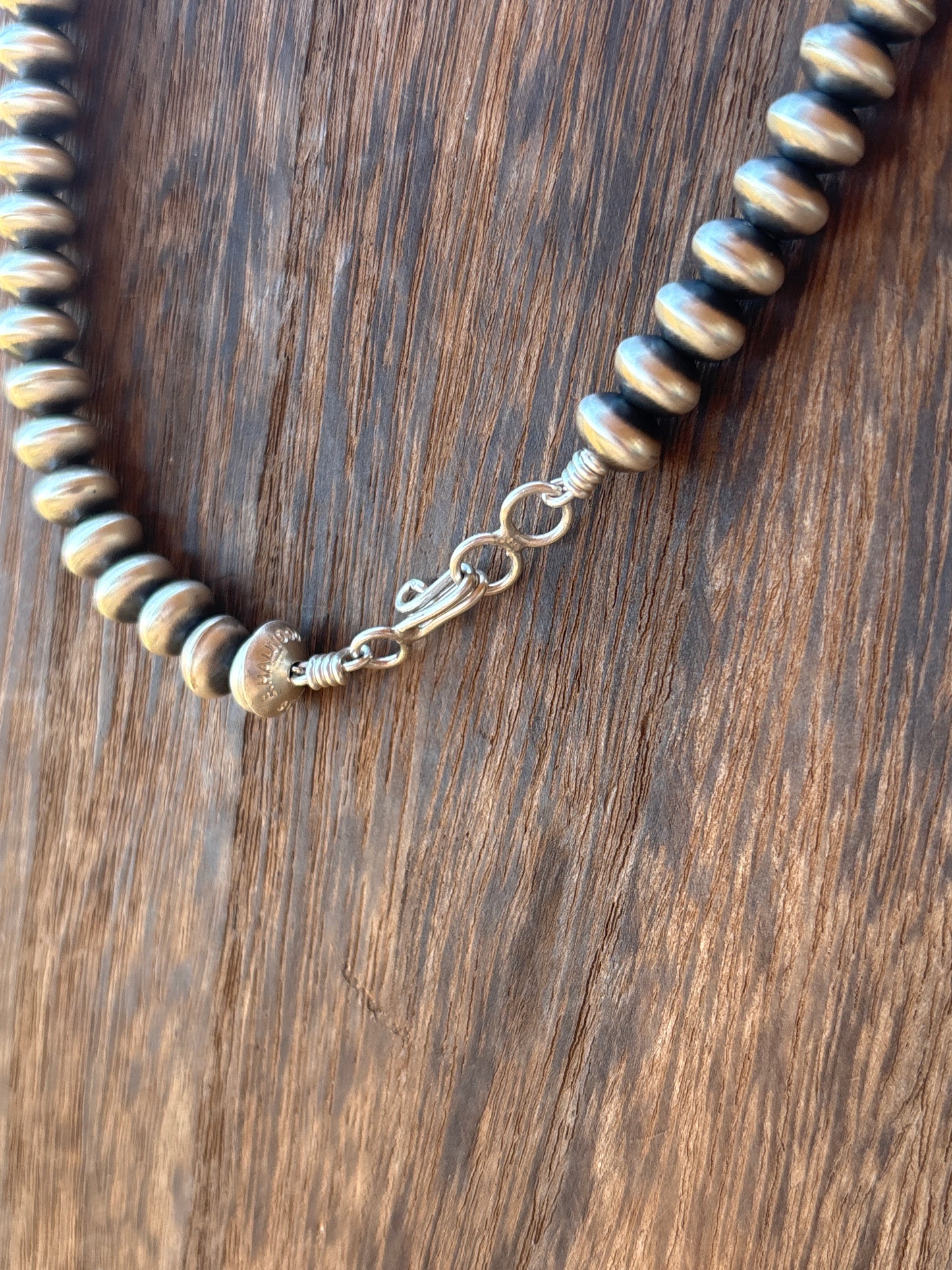 16" 7mm Semi Round Bryannen Halwood Navajo Pearl Necklace 191941RB