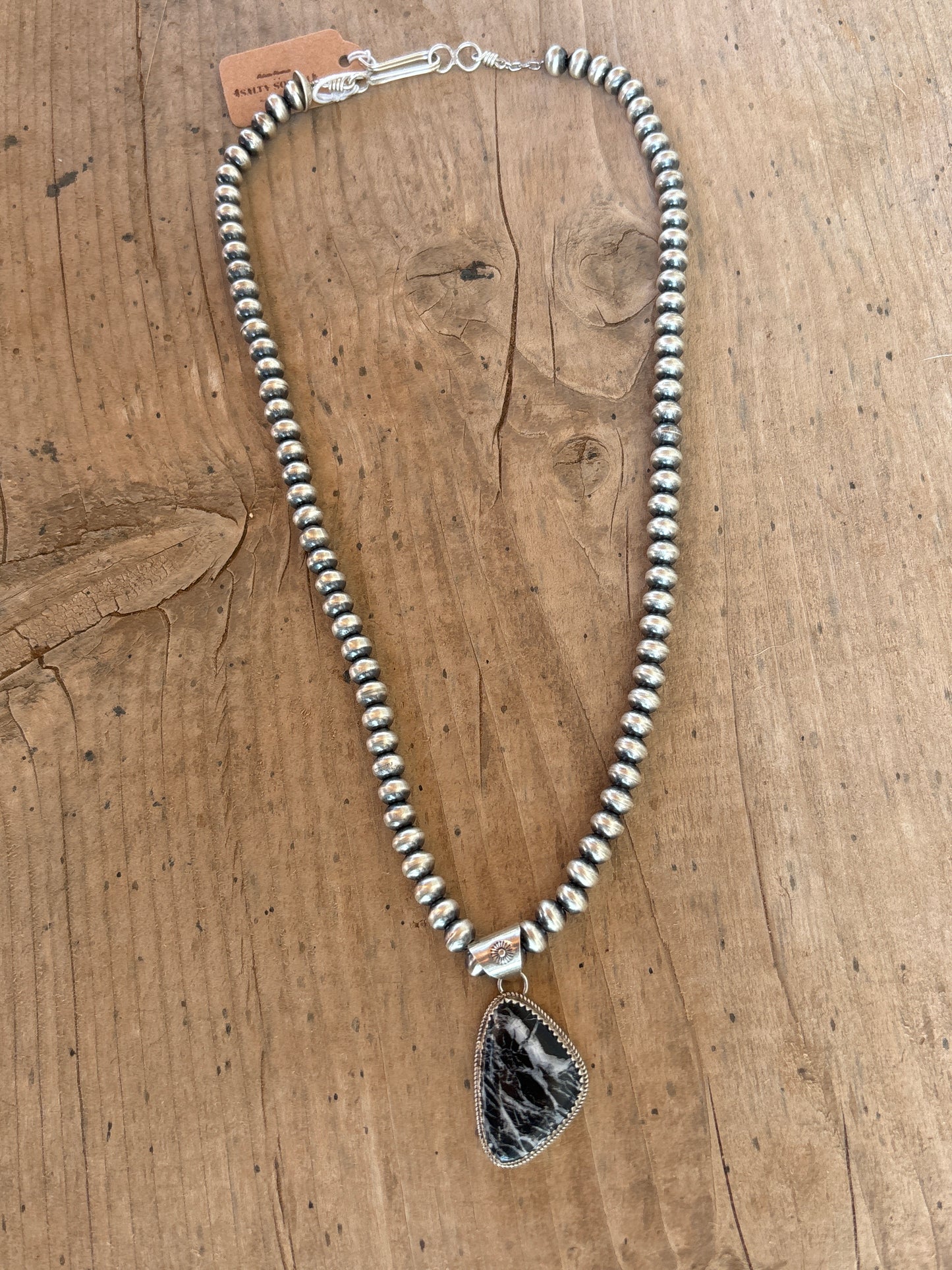 Ernest Hawthorne White Buffalo & SS Pendant 14984