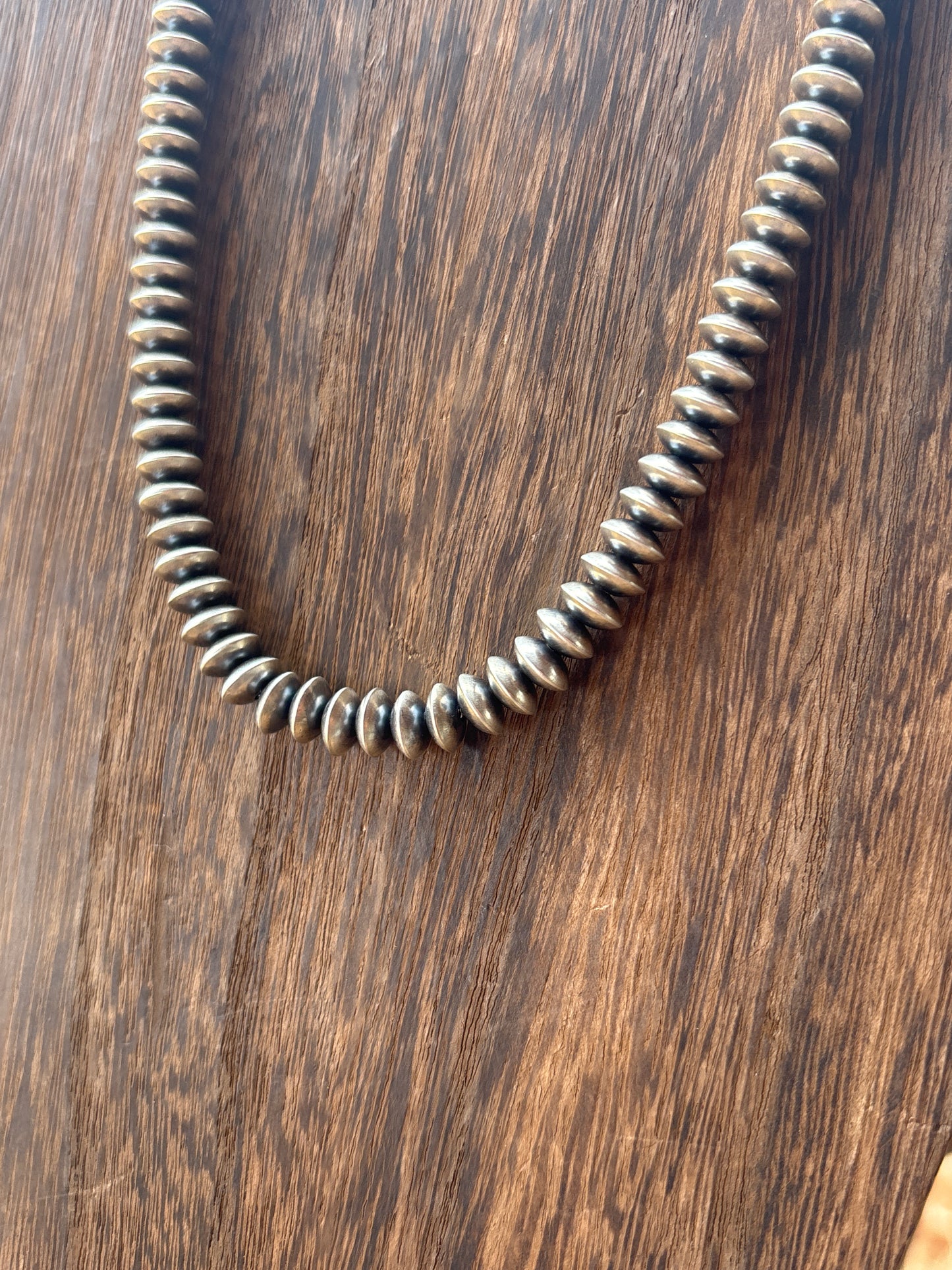 18” 7mm Saucer/Rondelle Bryannen Halwood Navajo Pearl Necklace 7D18RB