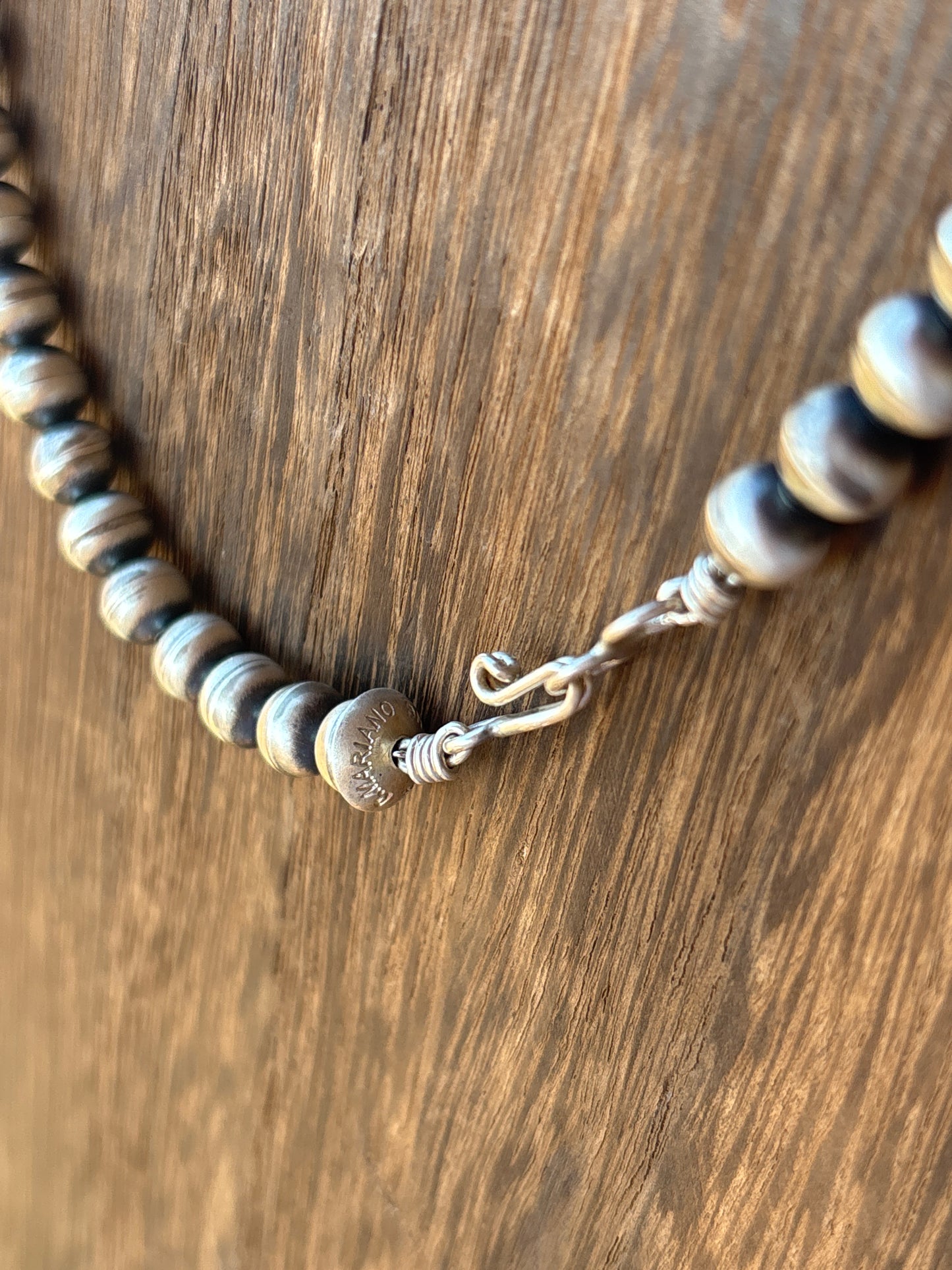 24” 7mm Round SS Navajo Pearl Necklace by Dorinda Mariano  7R24NP