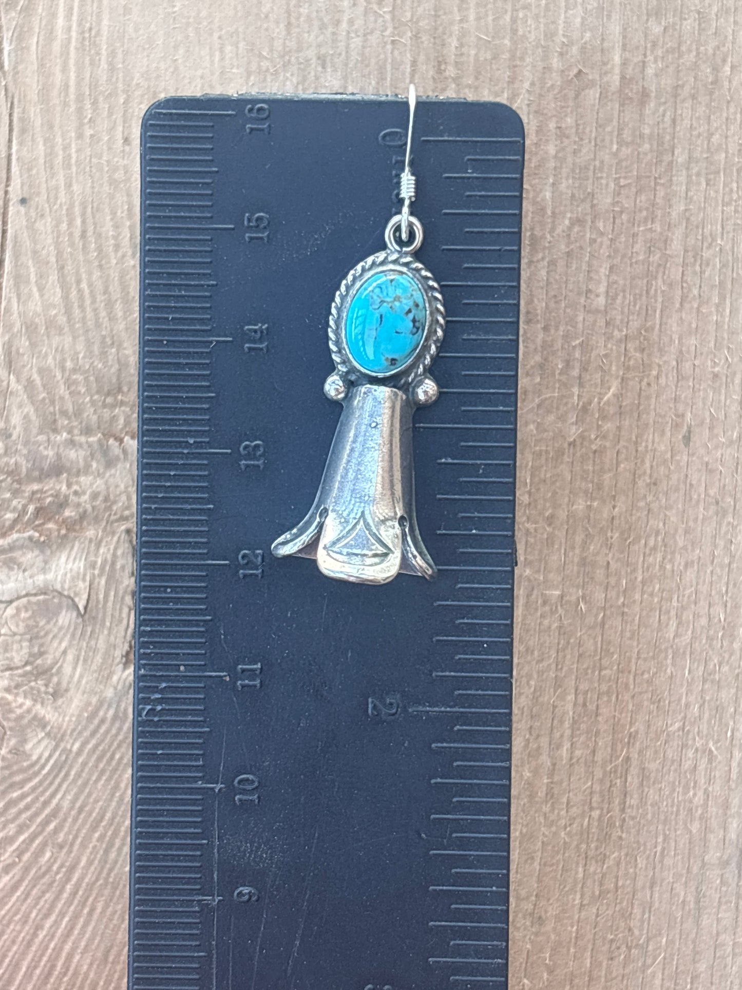 Sharon McCarthy Turquoise Sterling Silver French Hook Earrings 6473rb